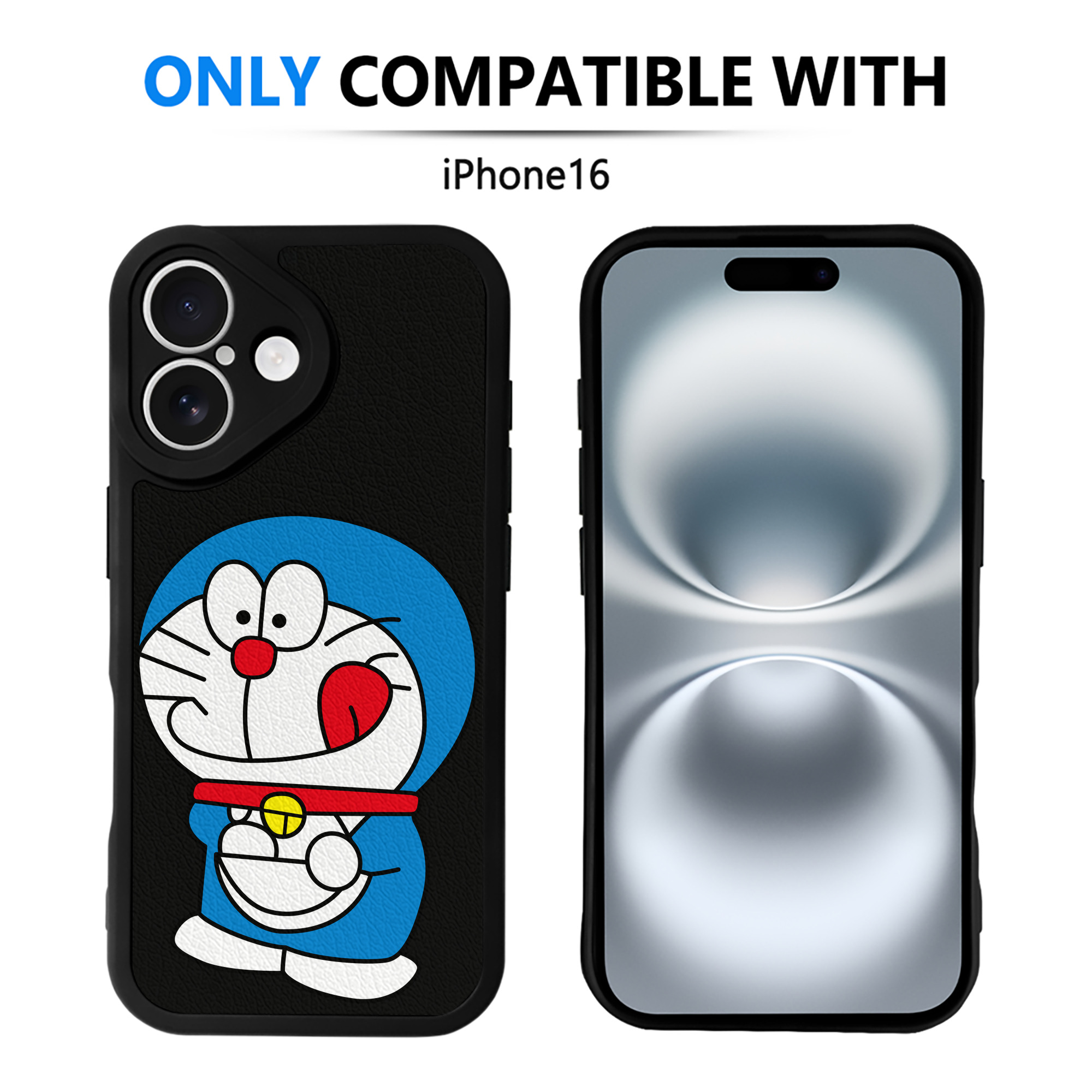（画像用） ドラえもん Doraemon 【iPhone 16シリーズ対応】シリコンスマホケース（レザー調） 材質：シリコン